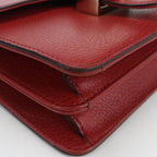 Gucci Chain Interlocking Crossbody Shoulder Bag Leather Red — view 7