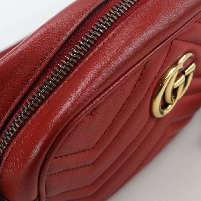 Gucci Mini Camera Bag GG Marmont Crossbody Leather Red — view 6