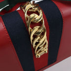 Gucci Sylvie Shoulder Bag Leather Red — view 6