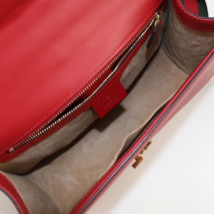 Gucci Sylvie Shoulder Bag Leather Red — view 3