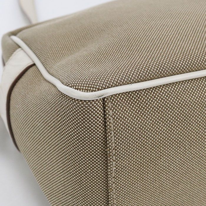 Prada Logo Jacquard Crossbody Shoulder Bag Beige — view 8