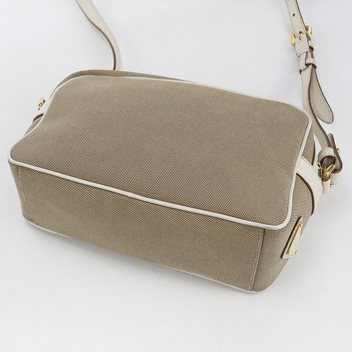 Prada Logo Jacquard Crossbody Shoulder Bag Beige — view 2