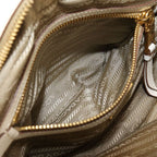 Prada Logo Jacquard Crossbody Shoulder Bag Beige — view 4
