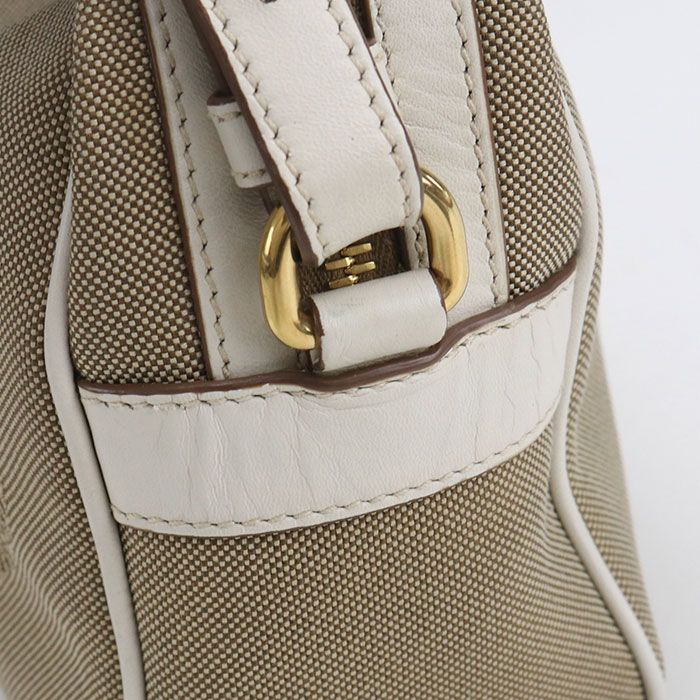 Prada Logo Jacquard Crossbody Shoulder Bag Beige — view 7