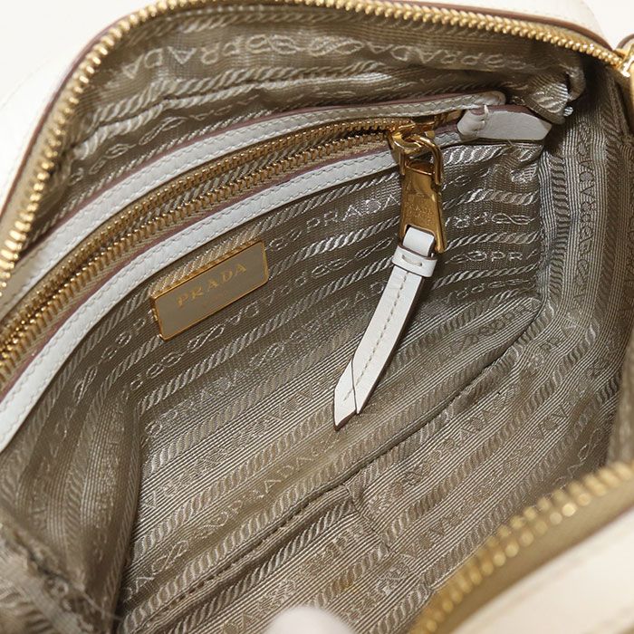 Prada Logo Jacquard Crossbody Shoulder Bag Beige — view 5