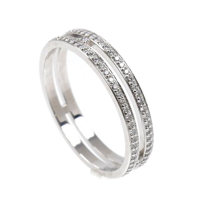Hermes 18K White Gold Arianne PM Diamond Ring — view 2