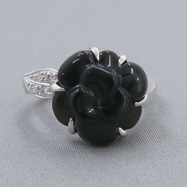 Chanel Camellia Ring Onyx & Diamond 46 — view 2