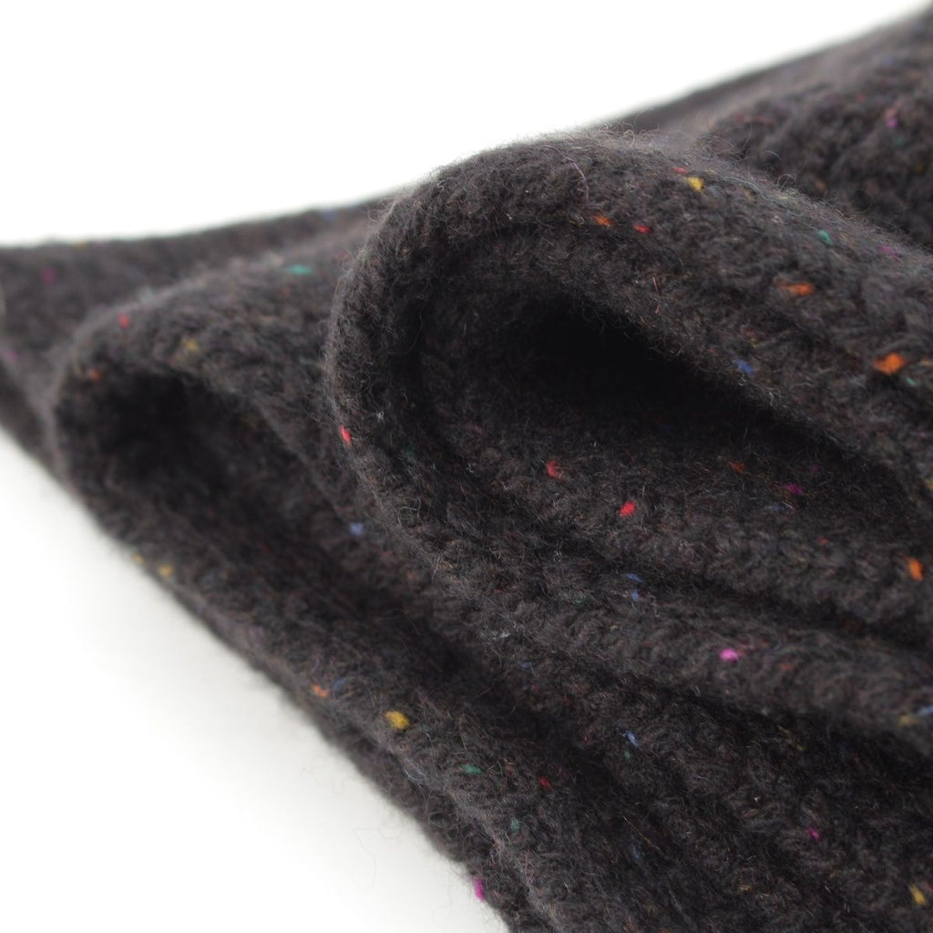 Chanel Cashmere Silk CC Logo Mixed Color Nep Knit Scarf Black — view 8