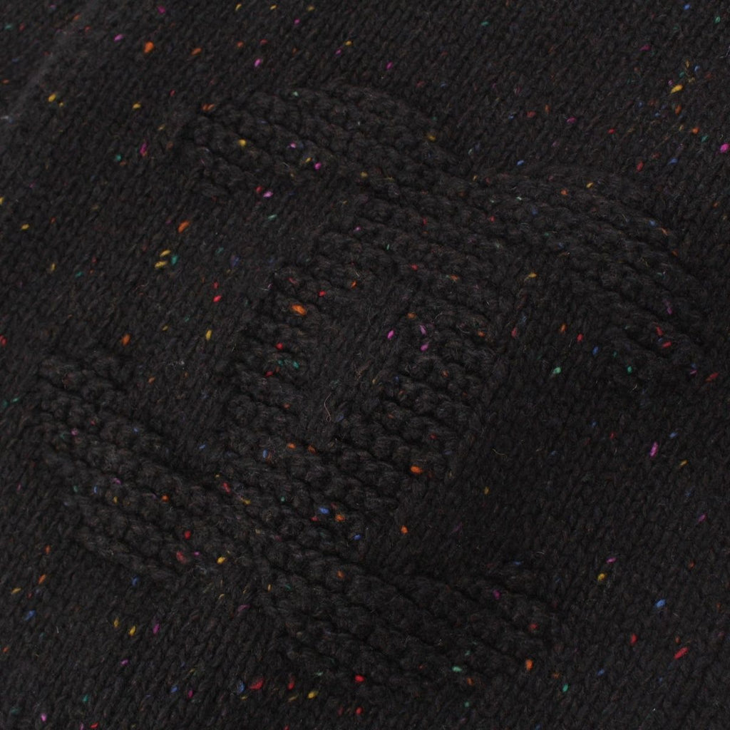 Chanel Cashmere Silk CC Logo Mixed Color Nep Knit Scarf Black — view 3