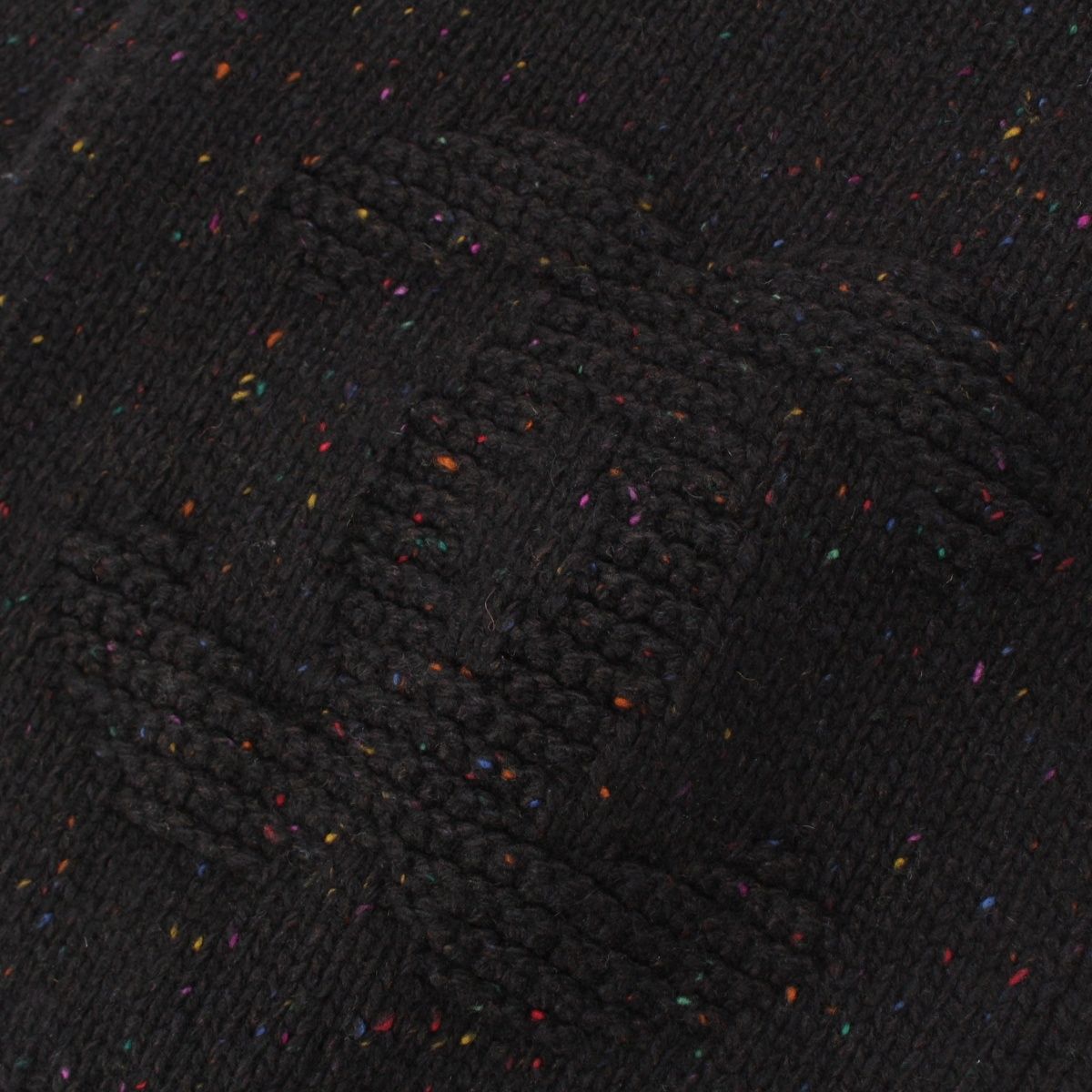 Chanel Cashmere Silk CC Logo Mixed Color Nep Knit Scarf Black — view 3