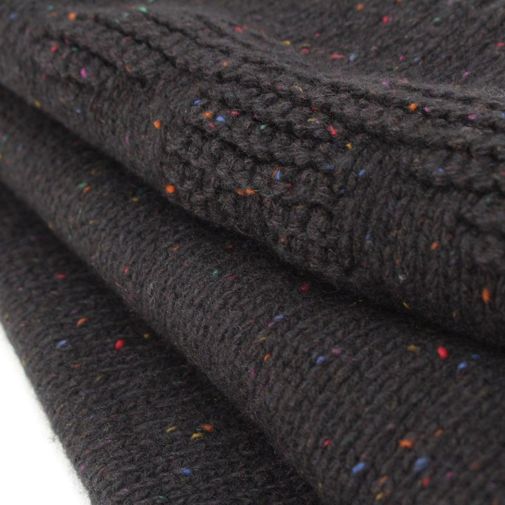 Chanel Cashmere Silk CC Logo Mixed Color Nep Knit Scarf Black — view 7