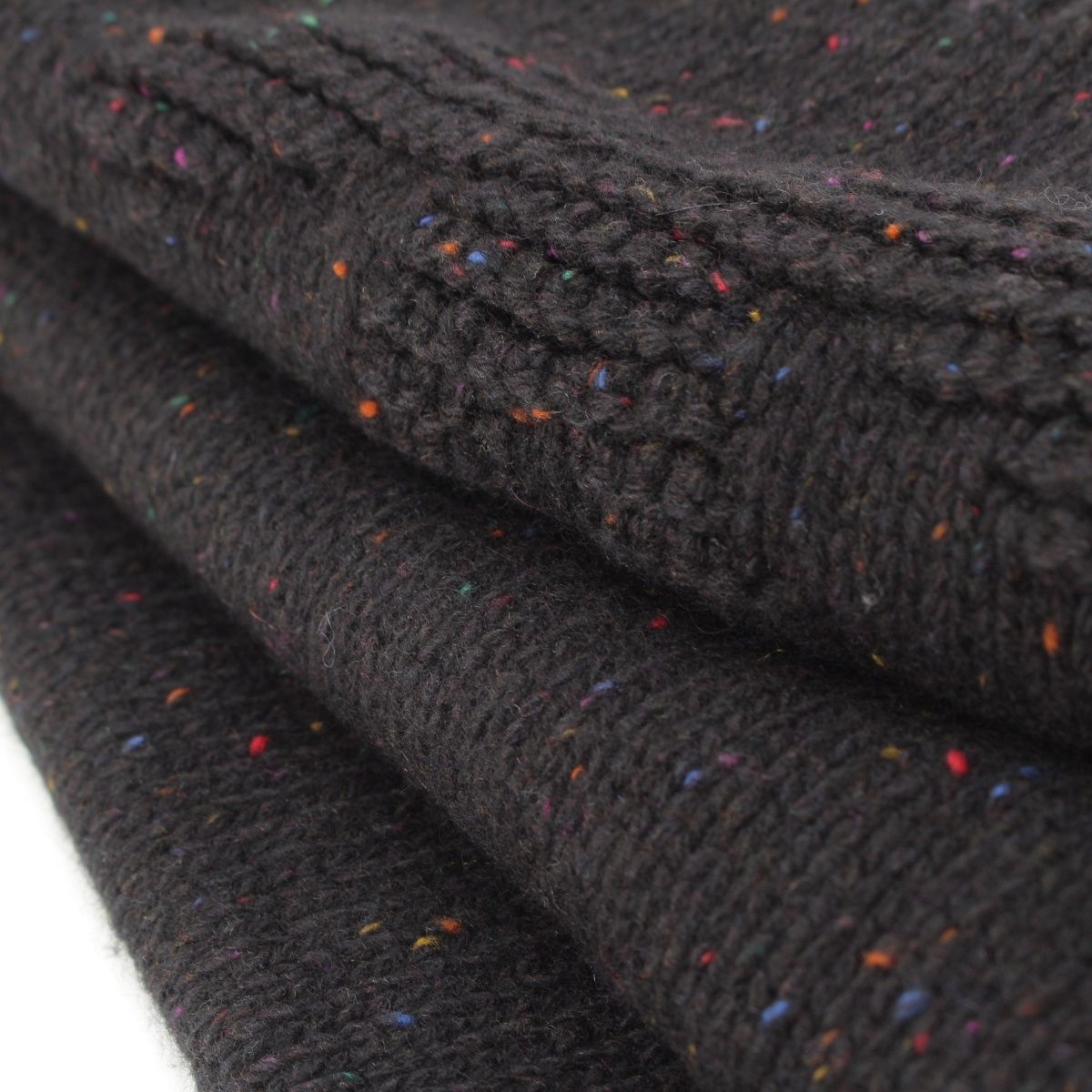 Chanel Cashmere Silk CC Logo Mixed Color Nep Knit Scarf Black — view 7