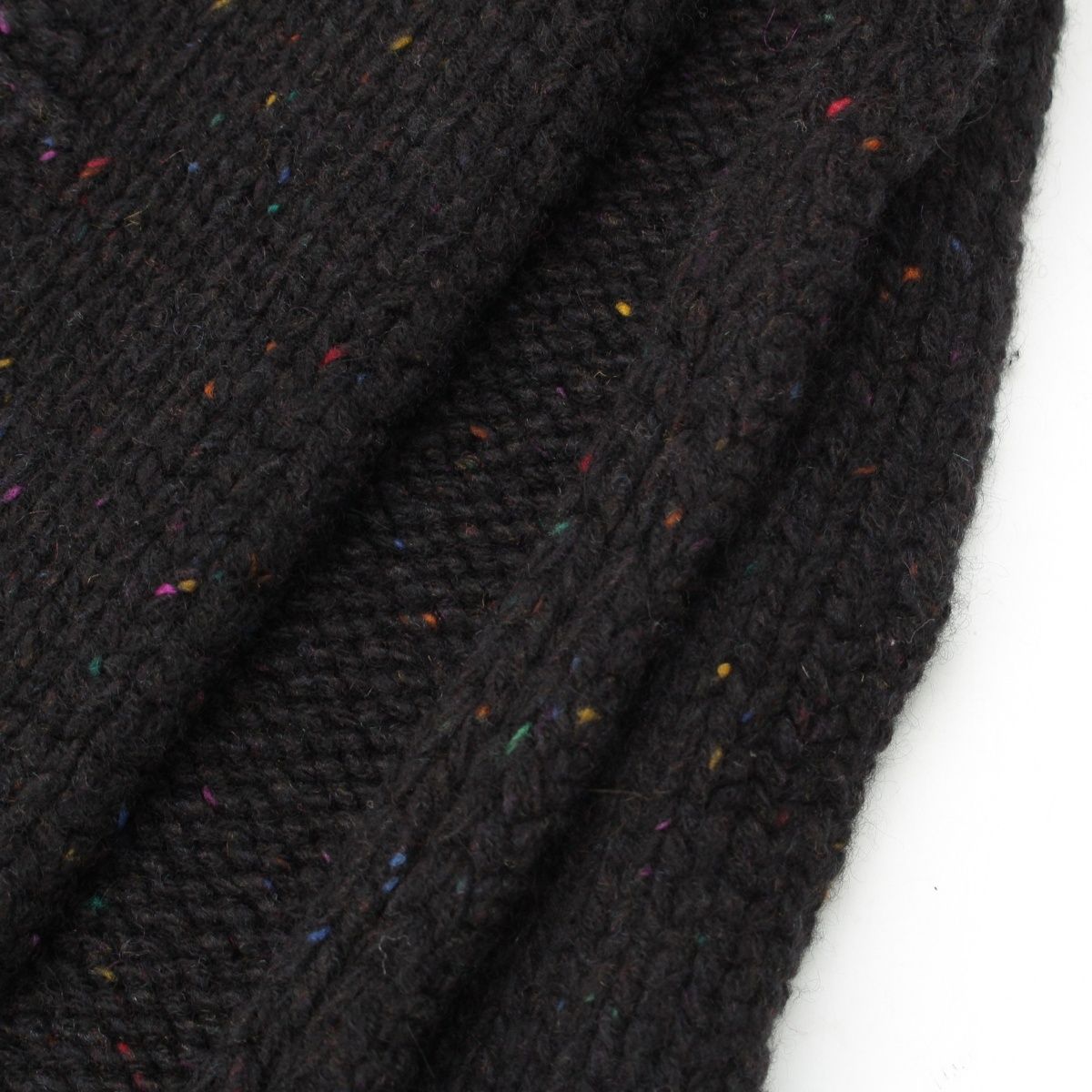 Chanel Cashmere Silk CC Logo Mixed Color Nep Knit Scarf Black — view 6