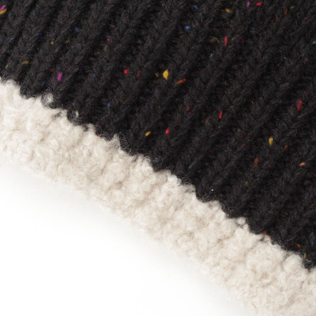 Chanel Cashmere Silk CC Logo Mixed Color Nep Knit Scarf Black — view 4