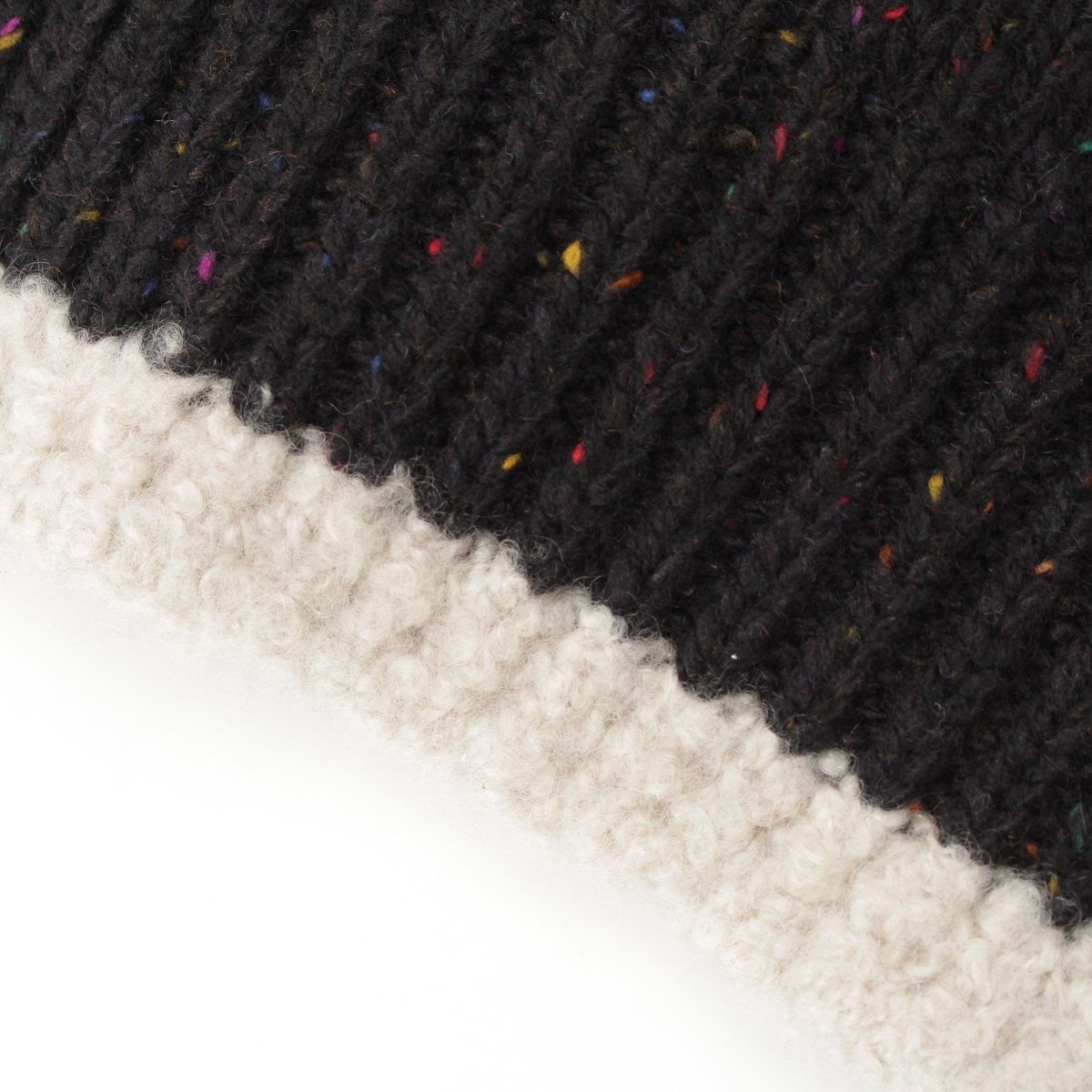 Chanel Cashmere Silk CC Logo Mixed Color Nep Knit Scarf Black — view 4