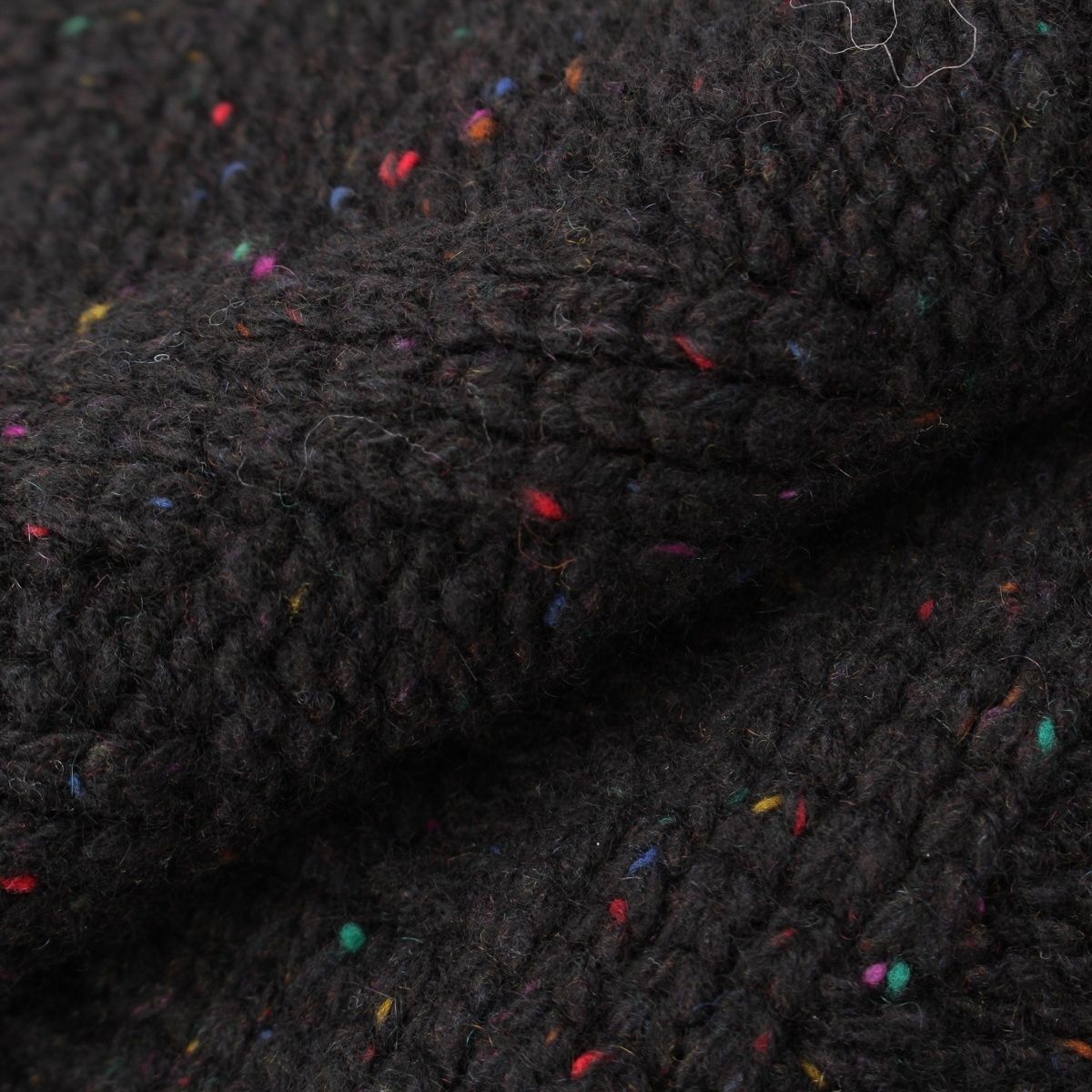 Chanel Cashmere Silk CC Logo Mixed Color Nep Knit Scarf Black — view 5