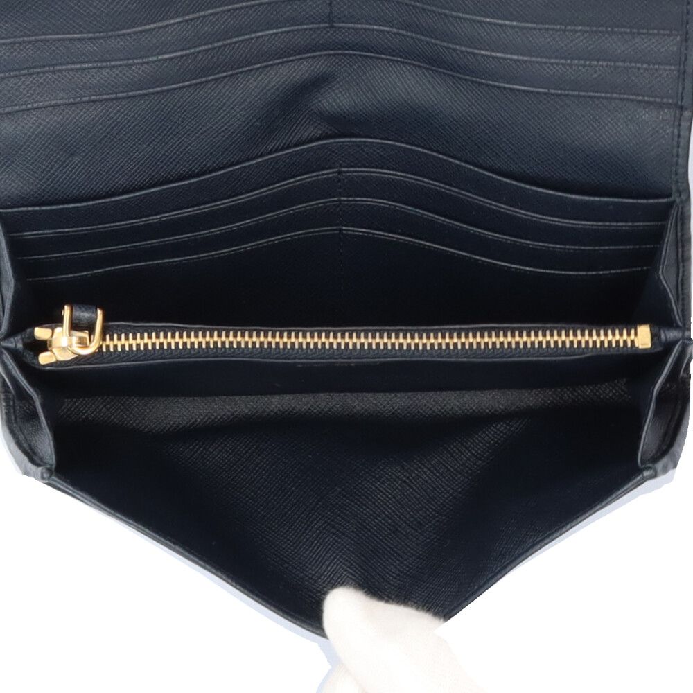 Prada Wallet Nylon Leather Navy Season All Seasons — view 5