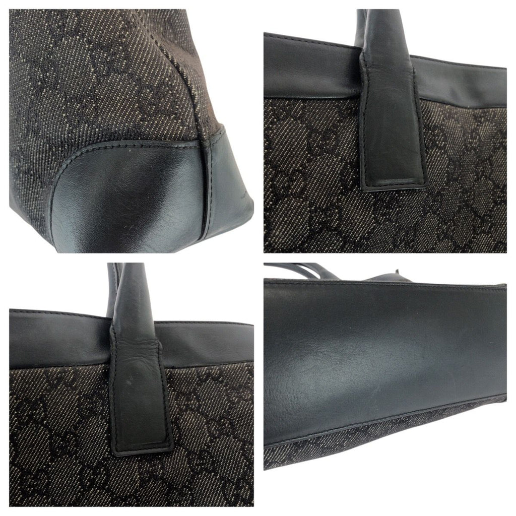 Gucci Black GG Canvas Leather 002 Shoulder Bag Tote — view 6