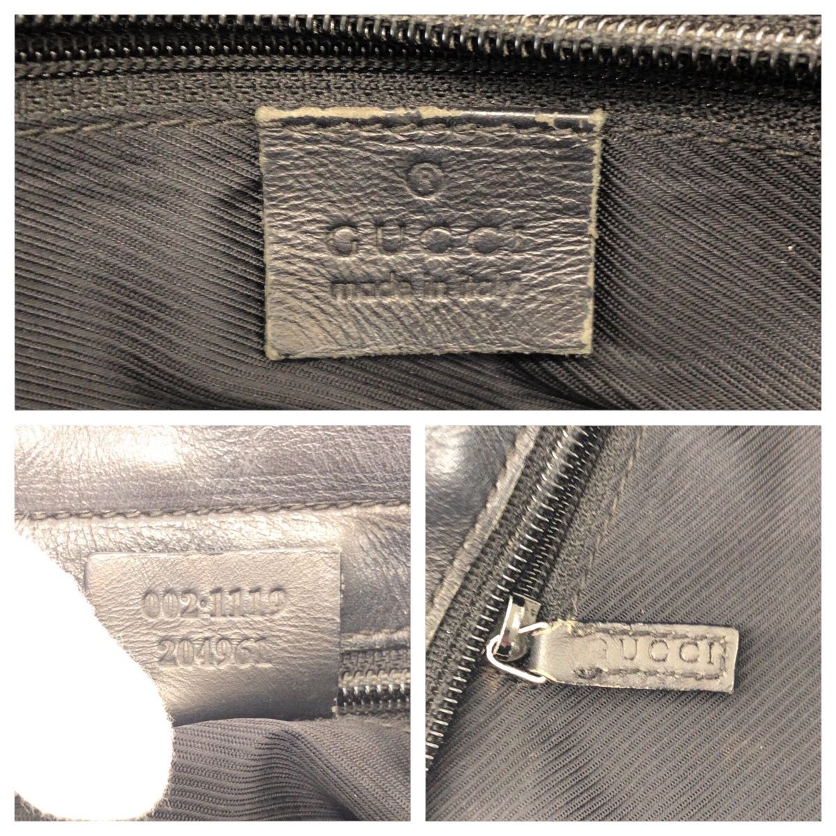 Gucci Black GG Canvas Leather 002 Shoulder Bag Tote — view 4