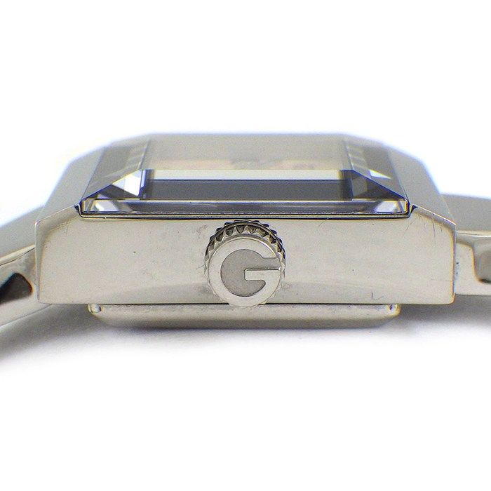 Gucci Watch Frame 128.5 Square GG Pattern Pink Shell Dial SS Quartz Movement — view 2