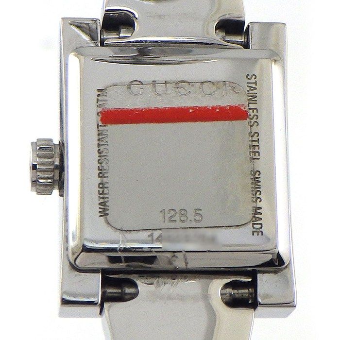Gucci Watch Frame 128.5 Square GG Pattern Pink Shell Dial SS Quartz Movement — view 4