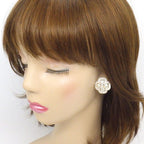 Chanel Earrings CC Logo Clover Motif a Imitation Pearl — view 4