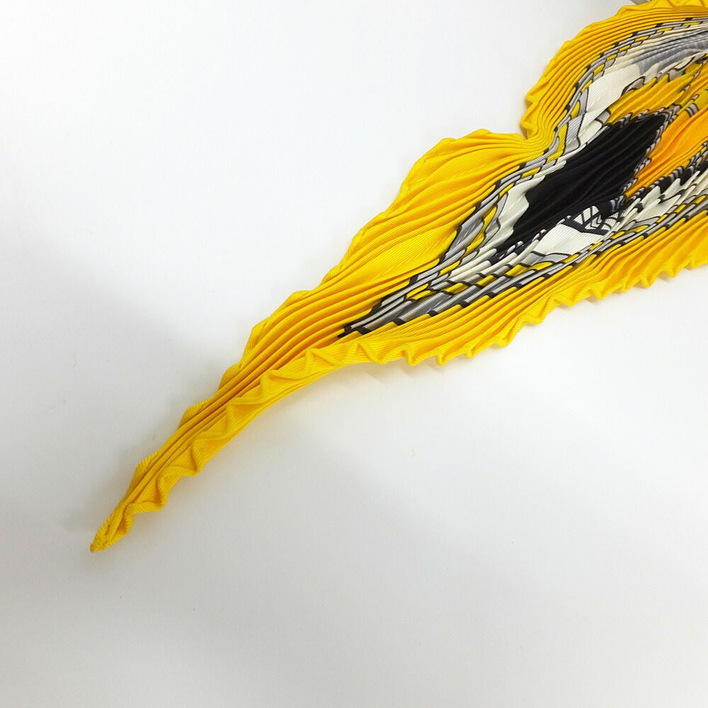 Hermes Carre Plisee Yellow Silk Pliss Scarf — view 5