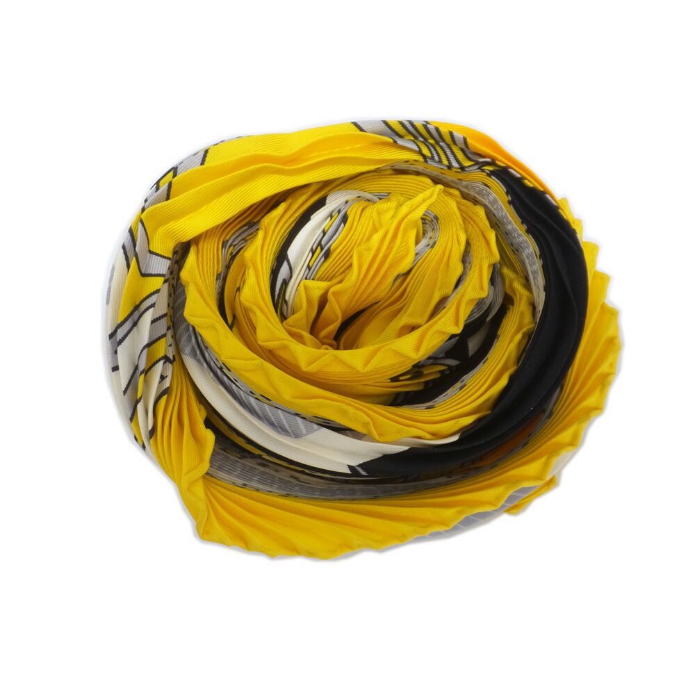 Hermes Carre Plisee Yellow Silk Pliss Scarf — view 4