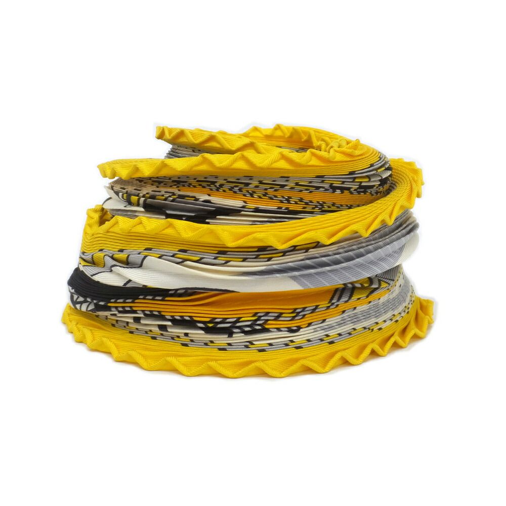 Hermes Carre Plisee Yellow Silk Pliss Scarf — view 2