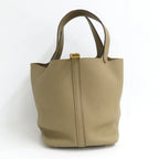 Hermes Picotin Lock MM 22 Beige Marfa Taurillon Clemence Gold Handbag — view 3
