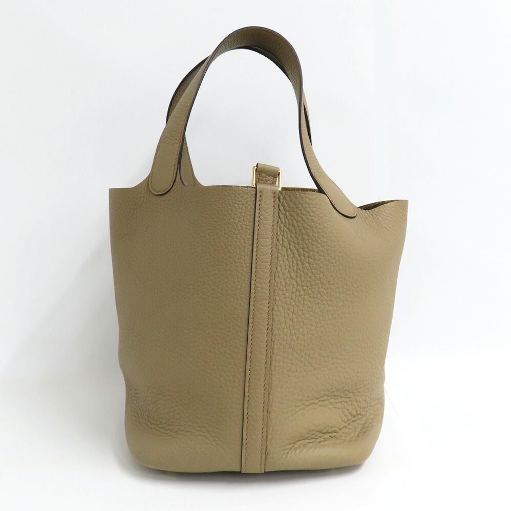 Hermes Picotin Lock MM 22 Beige Marfa Taurillon Clemence Gold Handbag — view 4