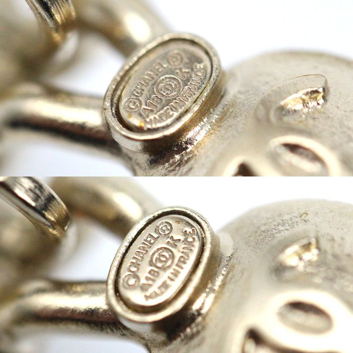 Chanel CC Logo Rhinestone Faux Pearl Earrings — view 5