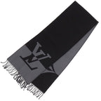 Louis Vuitton Graphic Dual Scarf Wool Cashmere Noir Black Gray — view 2