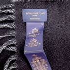 Louis Vuitton Graphic Dual Scarf Wool Cashmere Noir Black Gray — view 3