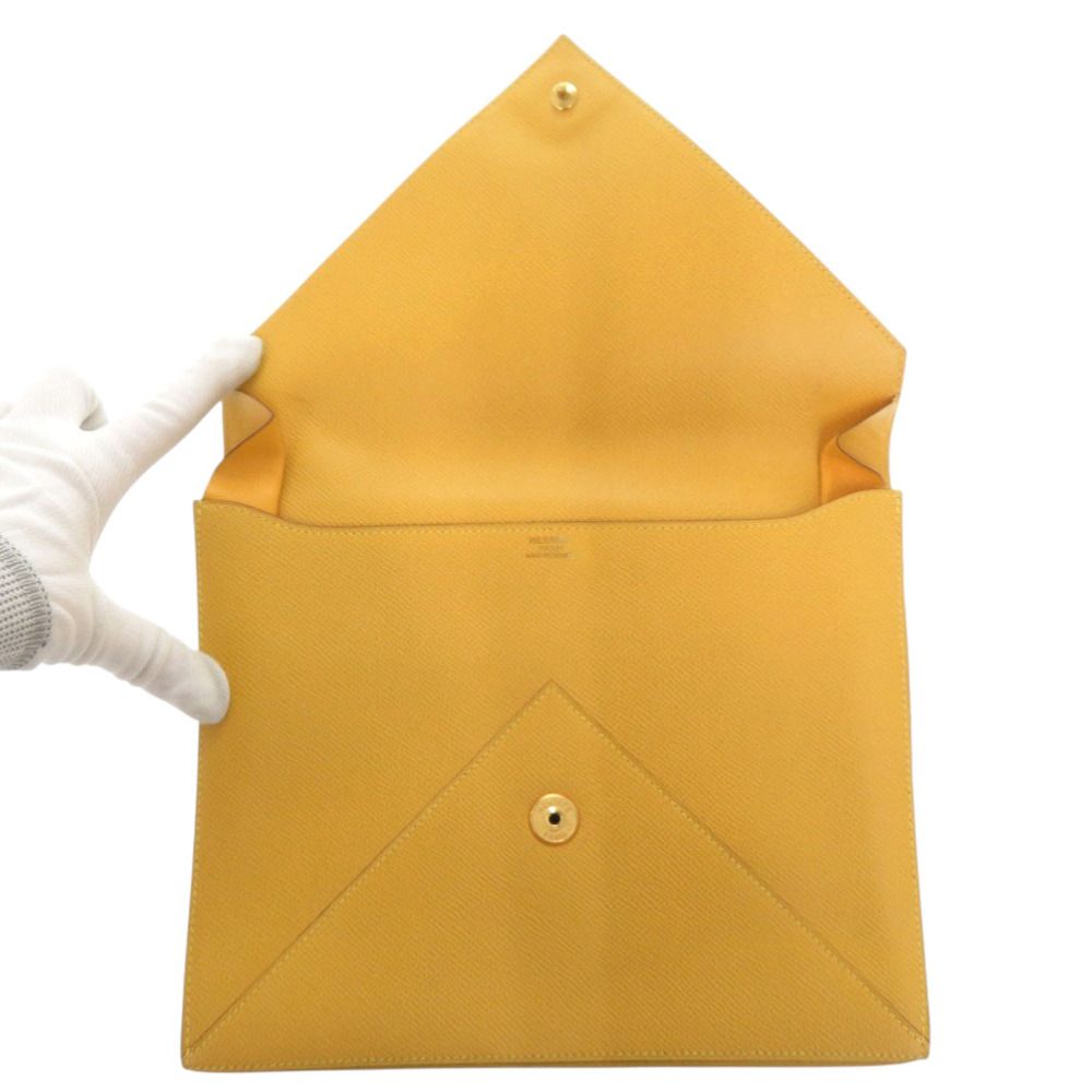 Hermes Courchevel Yellow Clutch — view 4