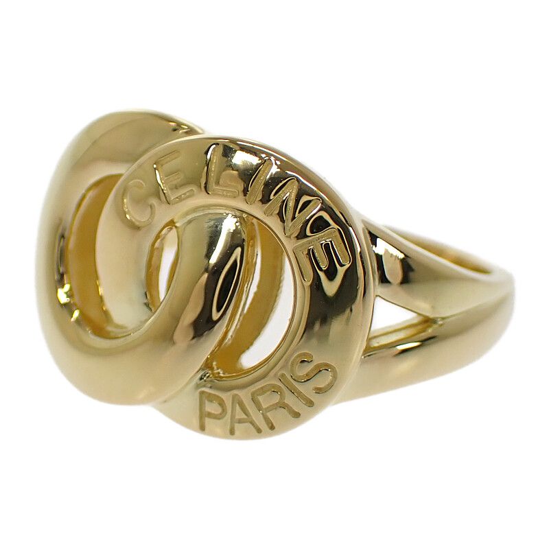 Celine Double Circle Rin 18K Yellow Gold Ring — view 2