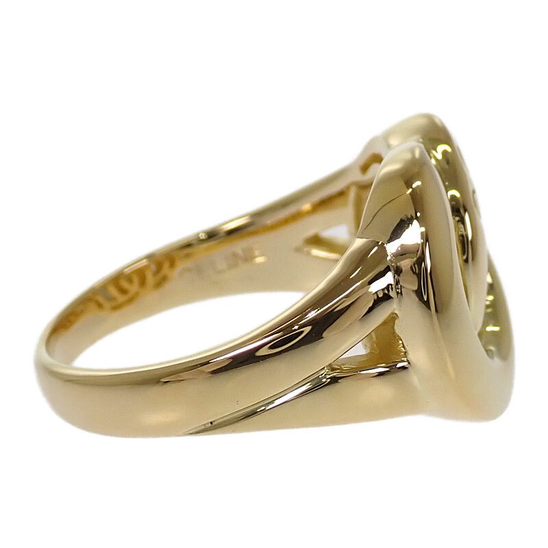 Celine Double Circle Rin 18K Yellow Gold Ring — view 6