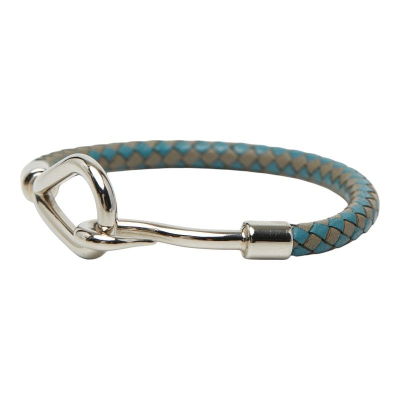 Hermes Intrecciato Jumbo Blue Gray Leather Metal — view 3