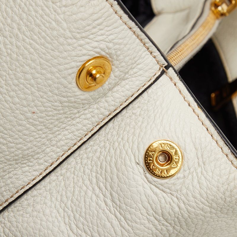 Prada Shoulder Bag 2-Way White Leather — view 9