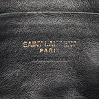 Saint Laurent YSL Logo Tassel Chain Shoulder Bag Black Leather — view 9