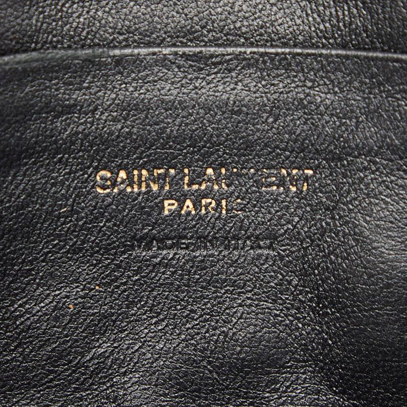 Saint Laurent YSL Logo Tassel Chain Shoulder Bag Black Leather — view 9