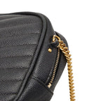 Saint Laurent YSL Logo Tassel Chain Shoulder Bag Black Leather — view 6