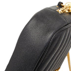 Saint Laurent YSL Logo Tassel Chain Shoulder Bag Black Leather — view 5