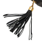 Saint Laurent YSL Logo Tassel Chain Shoulder Bag Black Leather — view 7