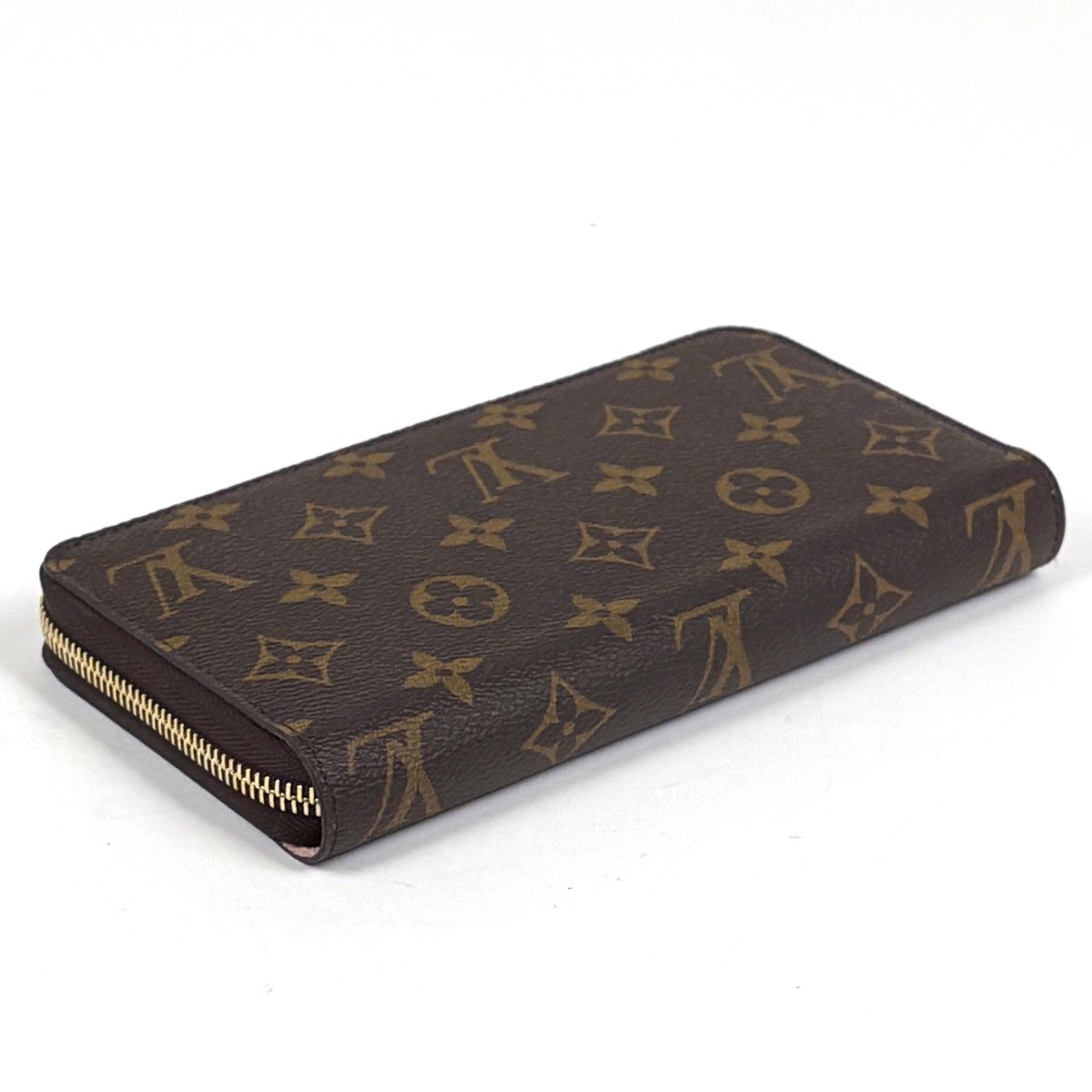 Louis Vuitton Zippy Wallet Round Zip Monogram Brown Rose Velours — view 2