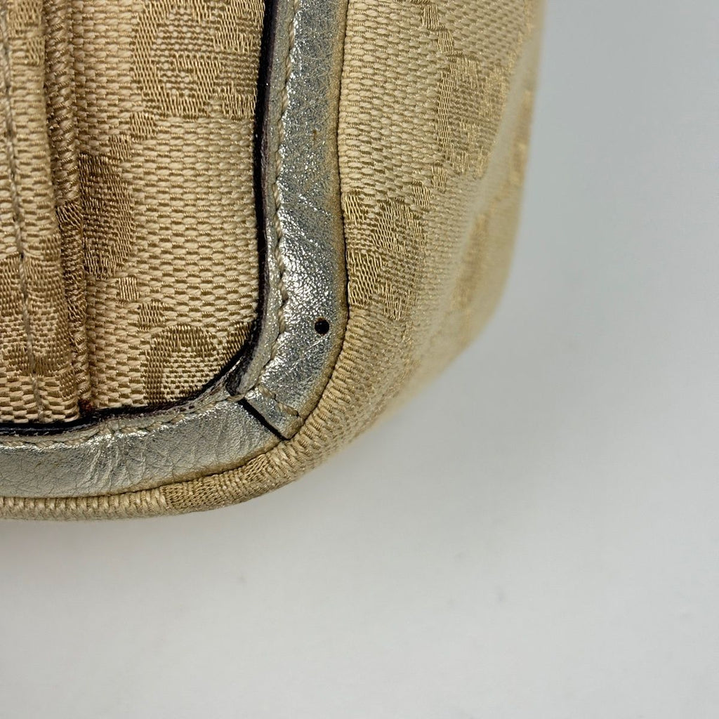 Gucci GG Pattern Tote Shoulder Bag Canvas Beige Gold — view 4