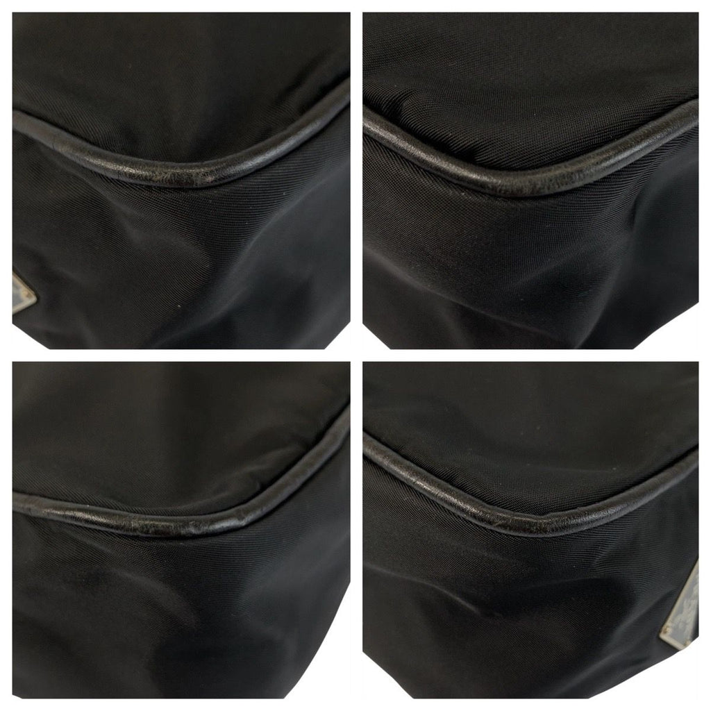 Prada Tessuto Black Nylon Leather Shoulder Bag — view 3
