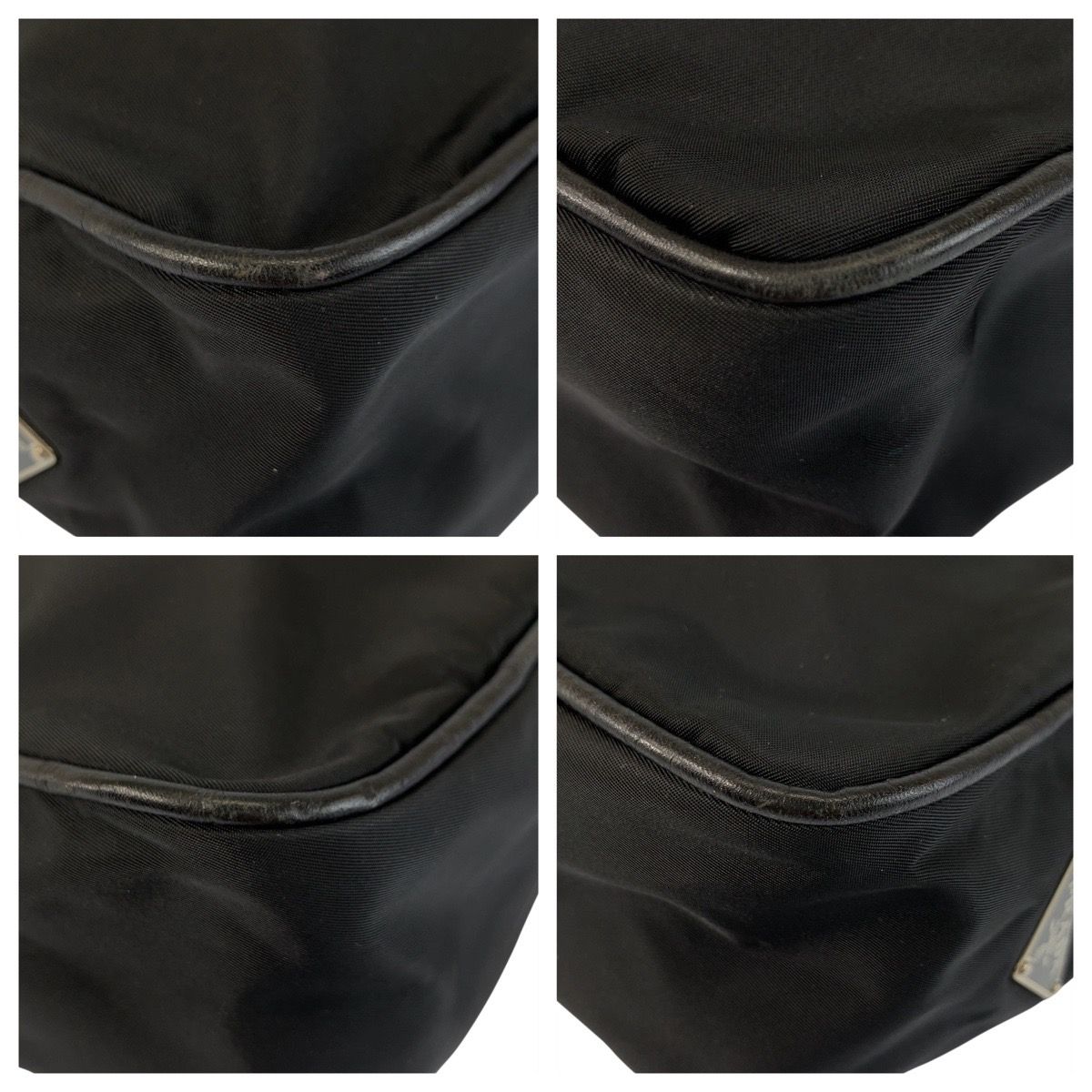 Prada Tessuto Black Nylon Leather Shoulder Bag — view 3