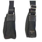 Prada Tessuto Black Nylon Leather Shoulder Bag — view 8