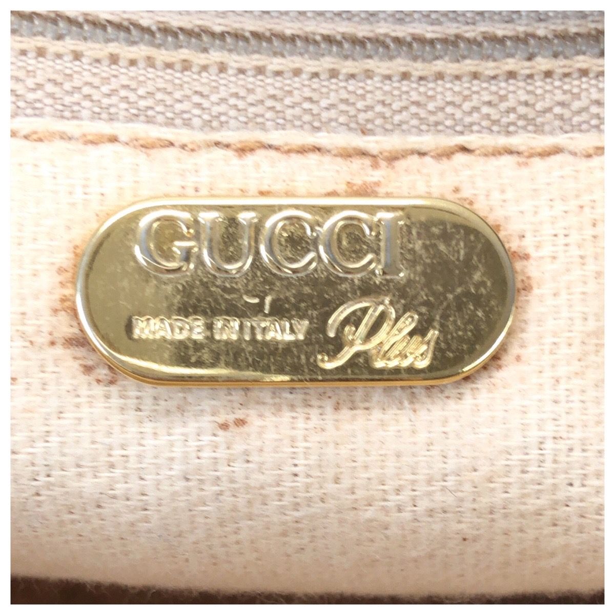 Gucci Vintage Plus Beige Brown Gold GG Supreme Canvas Clutch — view 4